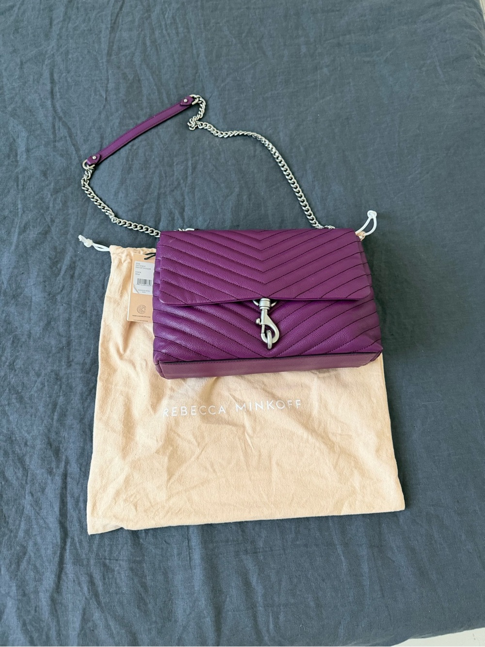 Rebecca Minkoff Quilted Chevron Chain Shoulder Bag - Plum